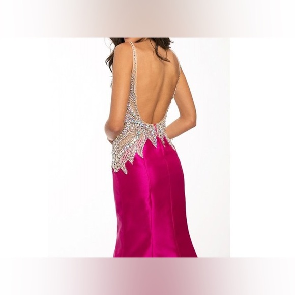 Jovani Pink and Silver Evening Gown - Picture 7 of 8